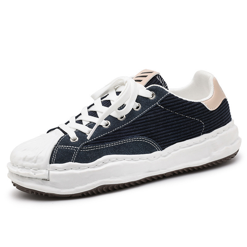 designer shoes 2025 autumn men's shoes trendy Japanese style skateboard shoes men's casual flat-bottomed lace-up personalized canvas shoes