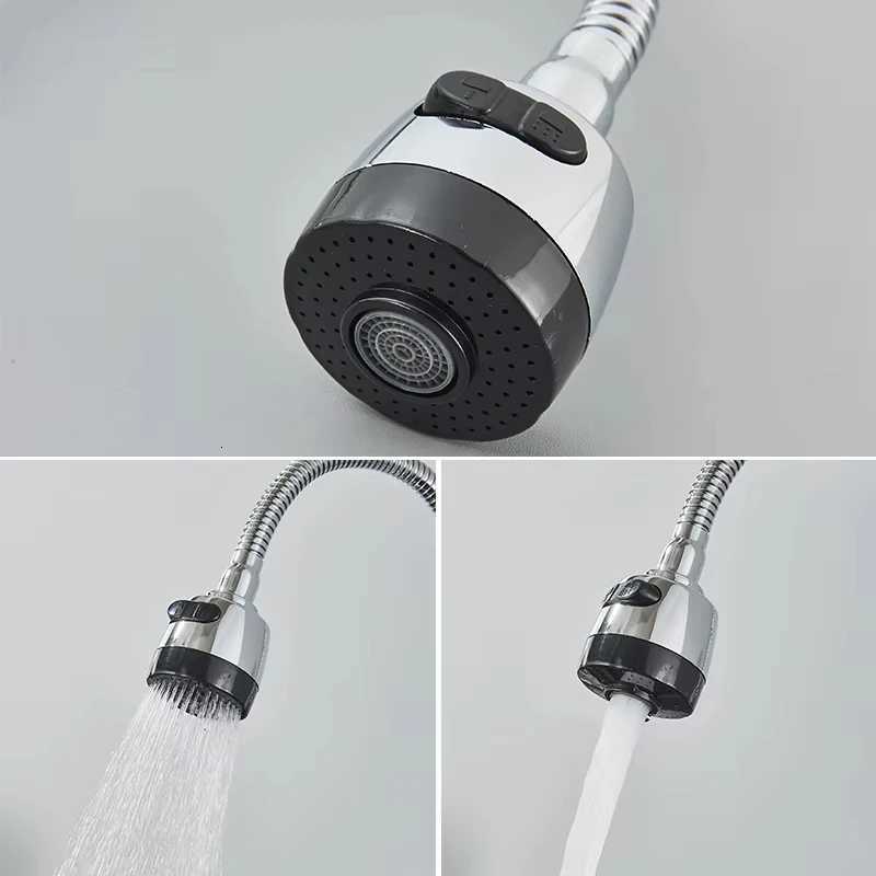 Chre/black wall-mounted swivel two-way spout water stream sprayer hot and cold water ible hose kitchen mixer tap Y251104