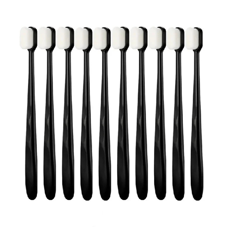 10 unitsset of 1 million nanometer bristles ultrafine adult toothbrush for deep cleaning dental oral care brush portable travel 250325