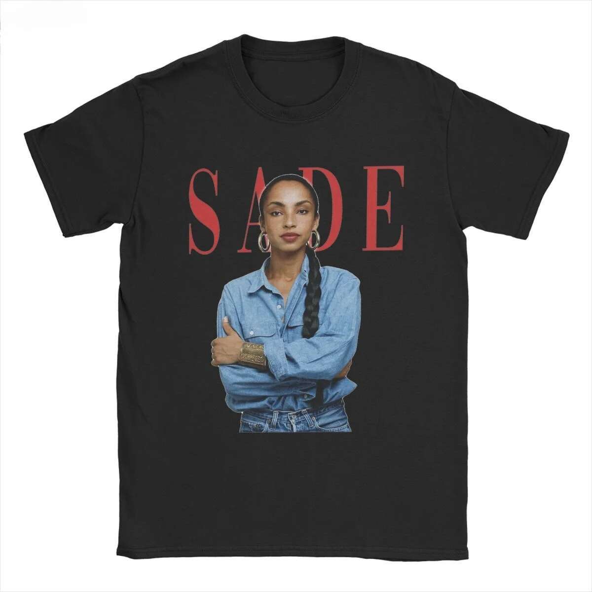 Sades Adu T-Shirts for Men Singer Leisure Cotton Tees Crewneck Short Sleeve T Shirts Gift Tops
