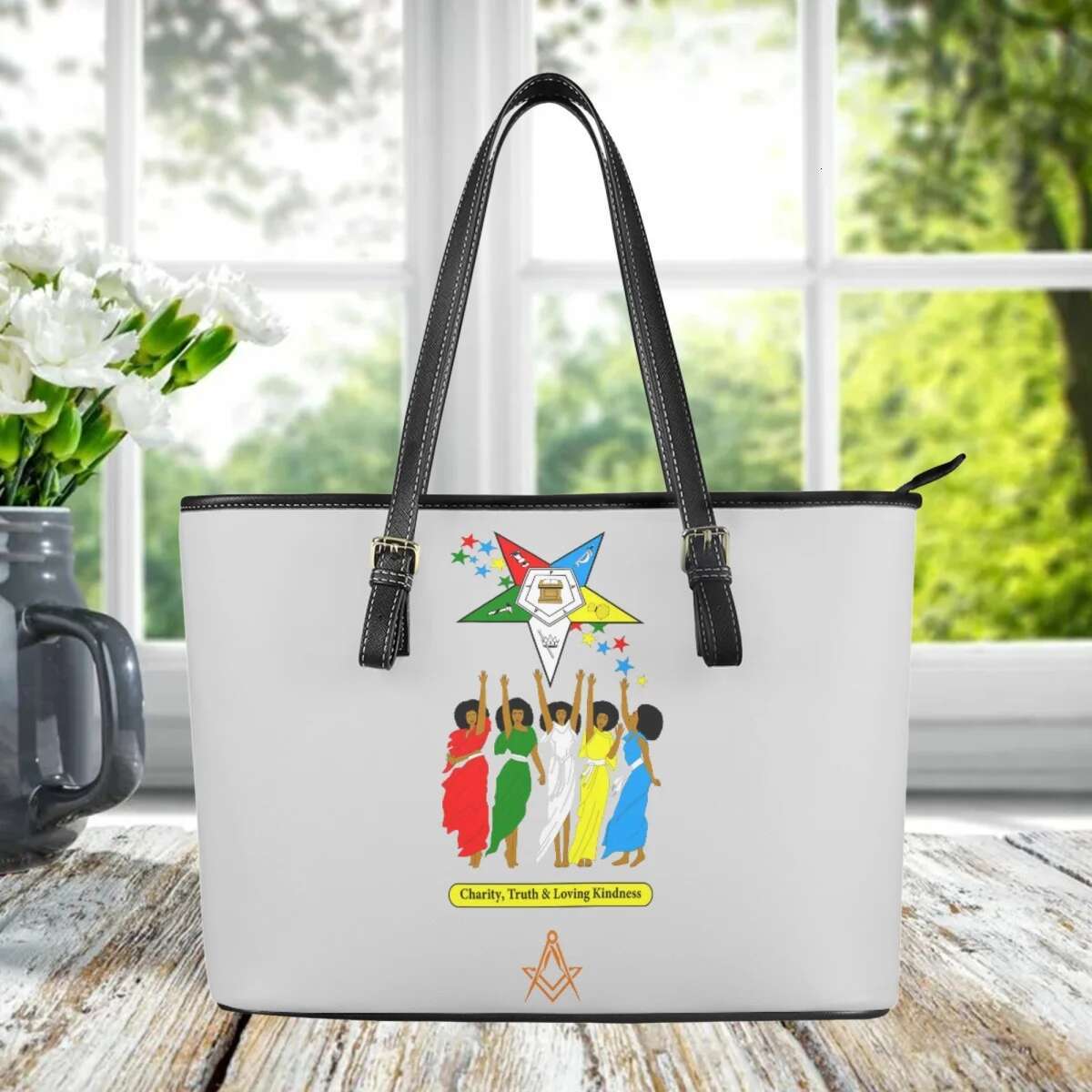 Fashion Commuter Daily Shopping OES Sistars Order Of Eastern Girls Designer Shoulder Bag Zipper Large Capacity Totes Gift