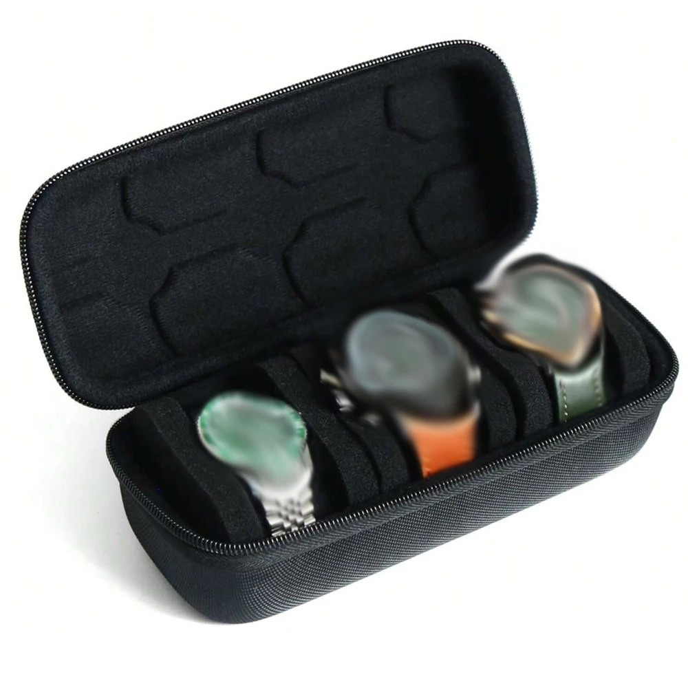 Portable Watch Travel Box Mens Watch Box Black 3 Slots Watch Scroll Travel Box Storage Box Display Box Travel Mens and Womens 251027