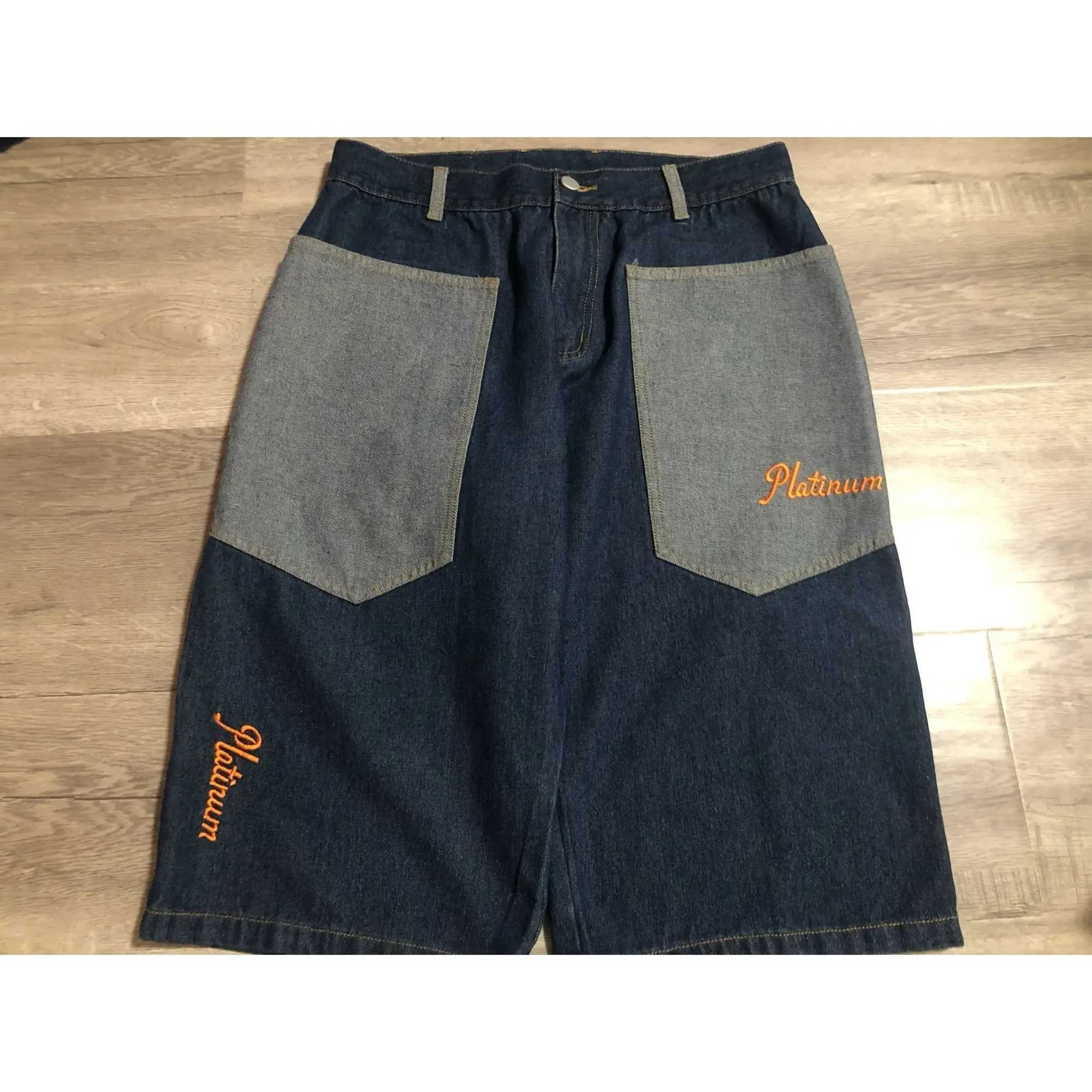 Denim Shorts 2025 American Retro Fubu Straight Legs Casual Sports Shorts Cropped Pants Hip Hop Strt Loose strtwear men X250403
