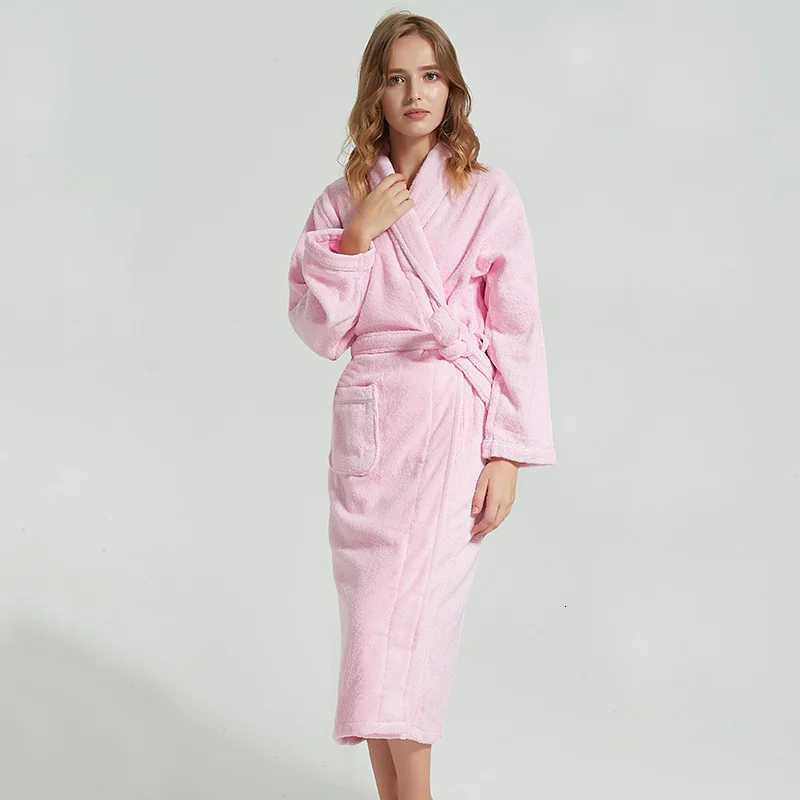 Mens Thick Cotton Bathrobe Kimono Warm Fleece Terry Sleepwear Long Robe Hotel Spa Long White Bath Robe Autumn C251104