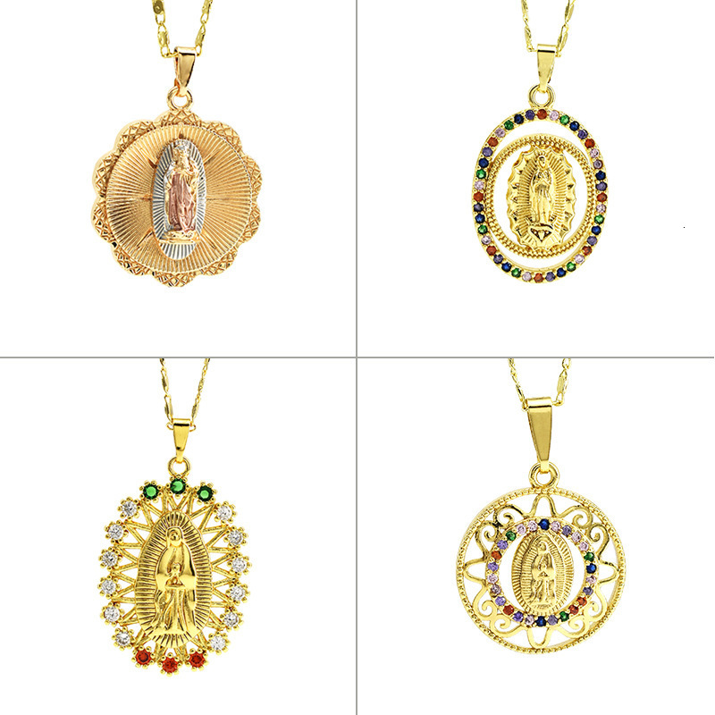 Virgin Mary Pendant Necklace Classic Mens Catholic Jewelry Christmas Gift Girls Wedding Party Large Accessories 241223
