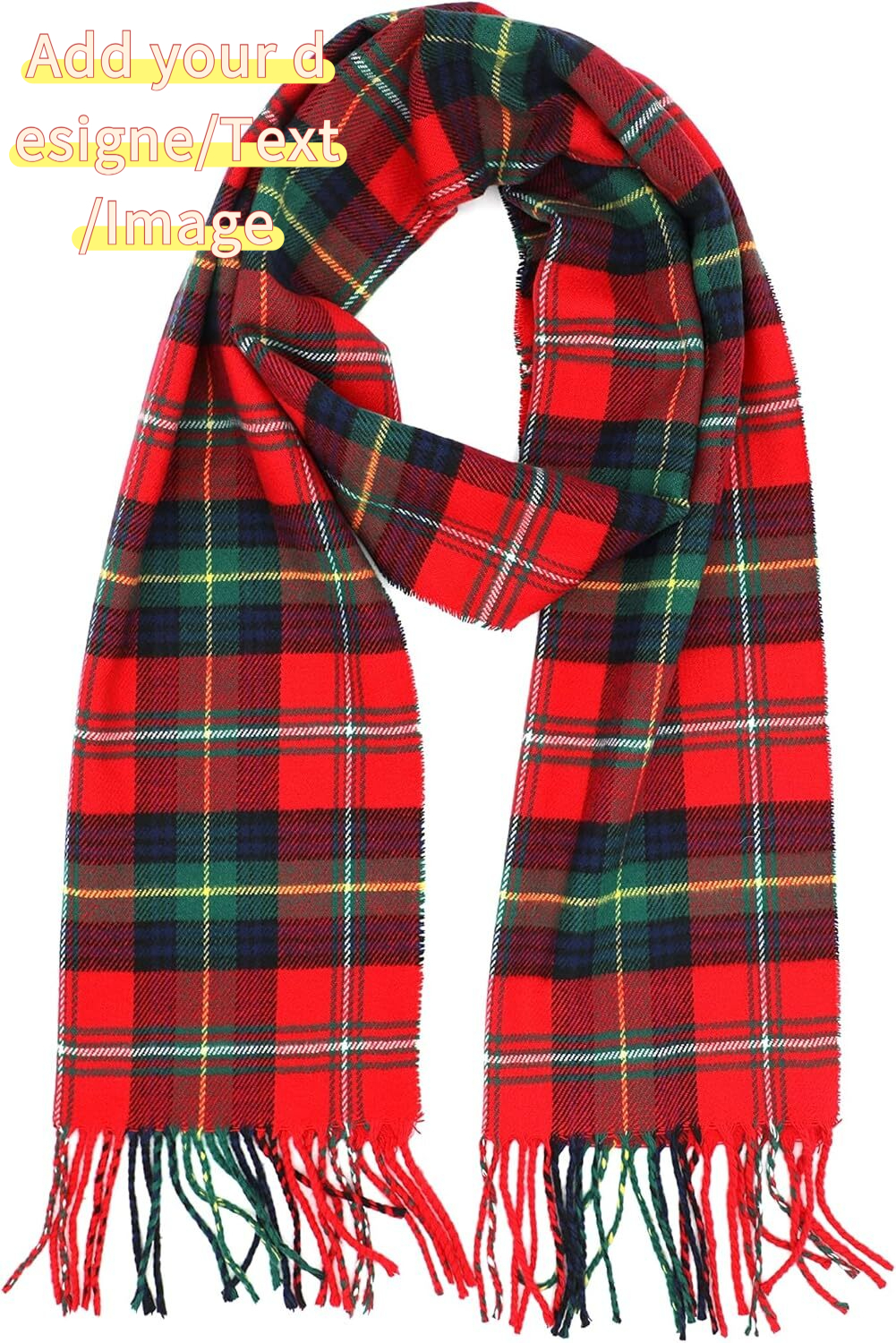 Custom Scottish Tartan Plaid Scarf Warm Cashmere Feel Winter Scarf Scarves for Holiday Christmas Daily Wear
