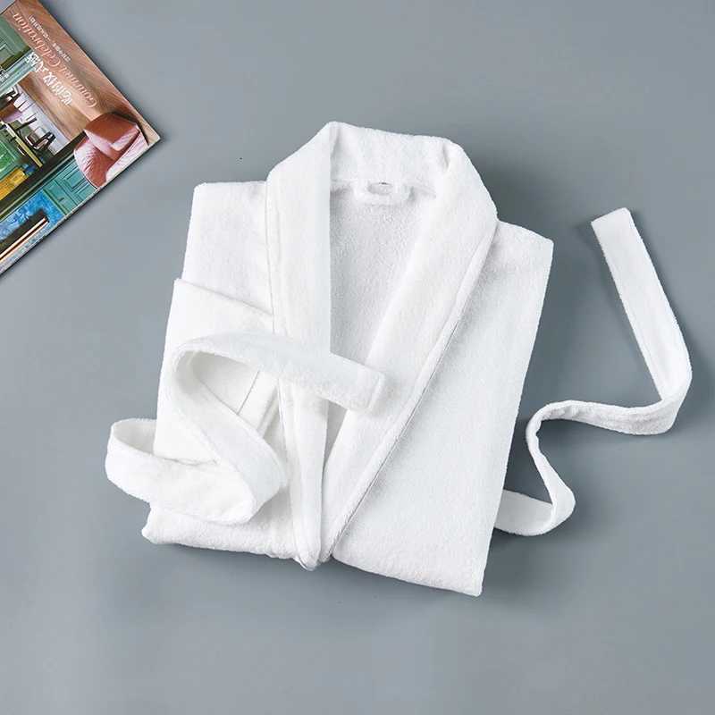 Winter Towel Bathrobe Men 100 Cotton Sleepwear Kimono Bath Robes Unisex Dressing Gown Long Shower Sleep Gown Terry Robe White C251104