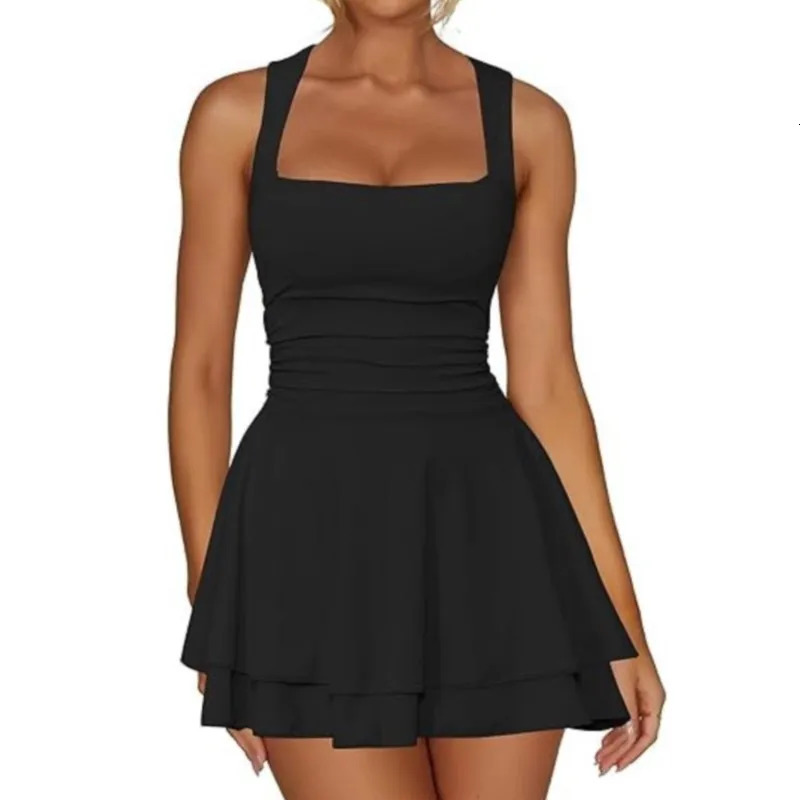 2025 Summer Mini Ball Womens Elegant Solid Strapless Zipper Sexy Bodycon Y2K Set Birthday Party Vacation 250403e