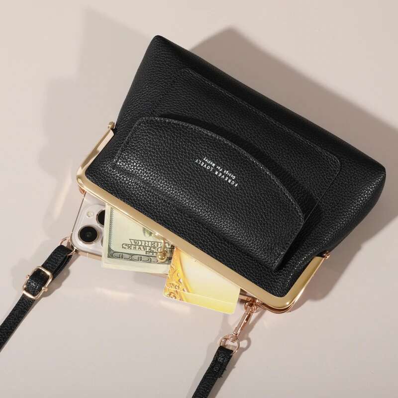 2025 New Women's Elegant PU Leather Handbag Wallet Modern Lock and Zipper Design Crossbody Bag with Adjustable Shoulder Strap Trendy Shoulder Bag