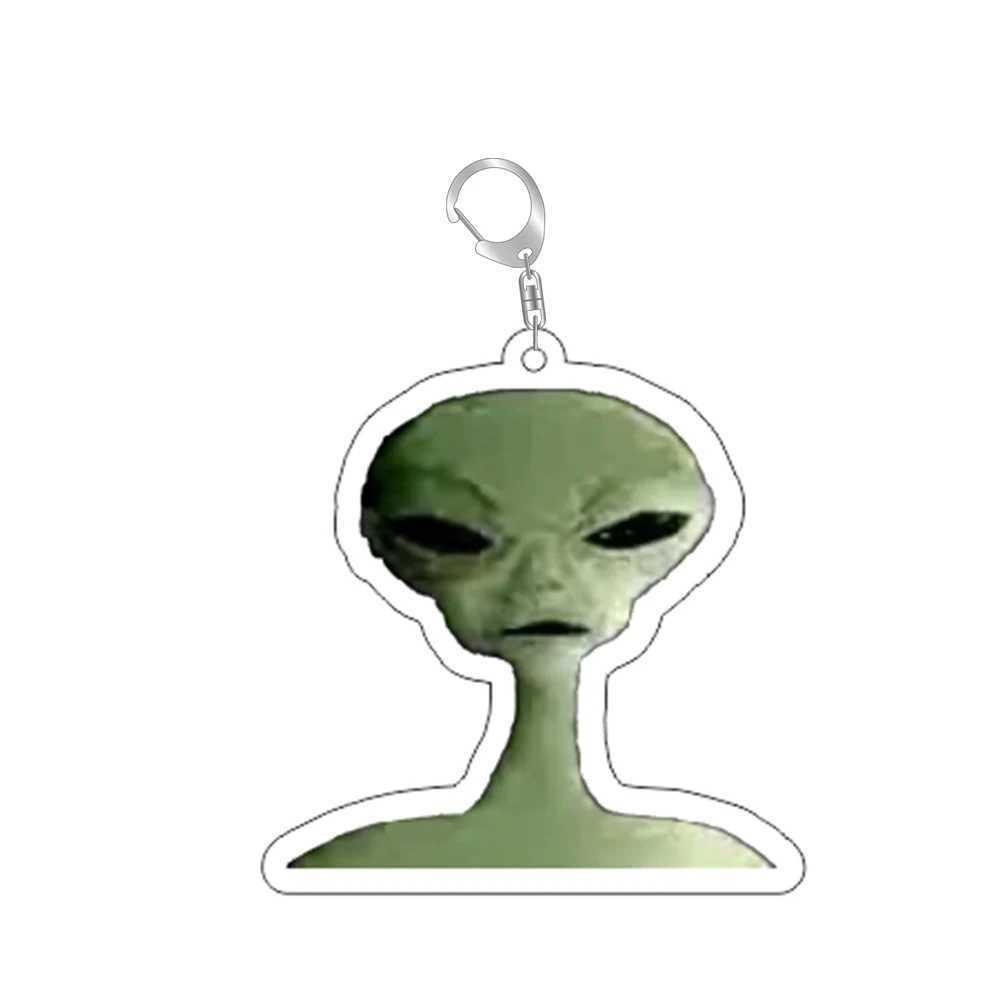 Zip Zap Alien Cat Funny Meme Keychain Green Alien Cute Cats Key Ring Game Accessories Bags Backpack Pendant Prop Jewelry GiftW251103