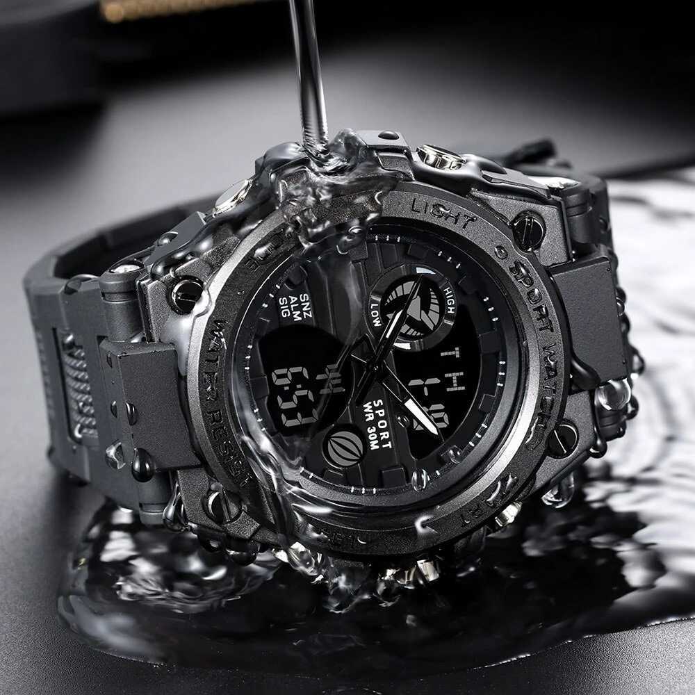 ACHENGY F Style Men Multifunctional Sports Watch Mens Dual Display Waterproof Electronic Wristwatch Relogio MasculinoT251104