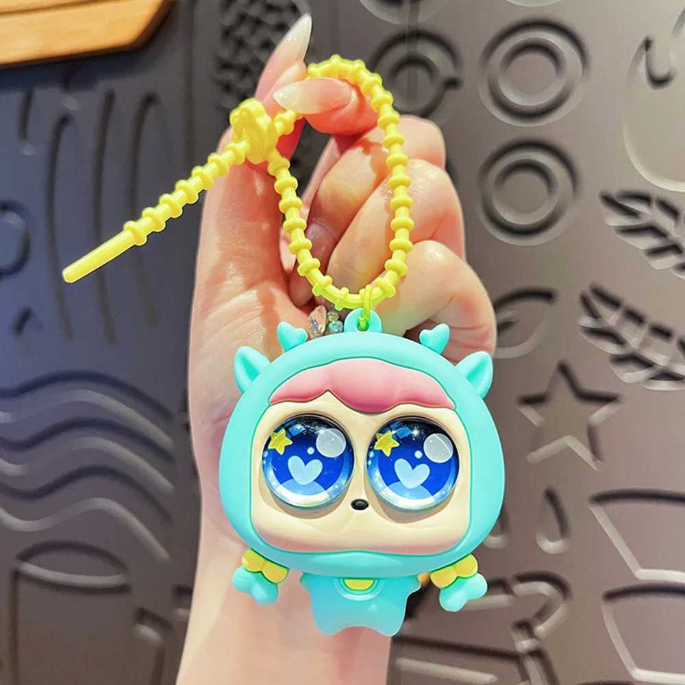 Ins Big Eyes Cute Girl Plush Doll Keychain Student Children Cute Pinch Rebound Bag Pendant C251104
