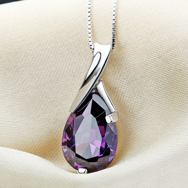 moissanite chain women designer necklace pendant designer jewlery for women luxury jewelry women necklaces designer jewelry Pendant Amethyst Elegant N - view 4