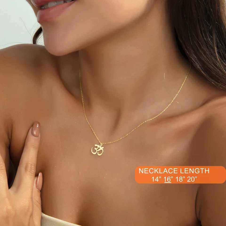 Stainless Steel Yoga Om Necklace for Women Trendy Aum Sanskrit Yoga Chakra Pendant Jewelry Mothers Day GiftXJ251104