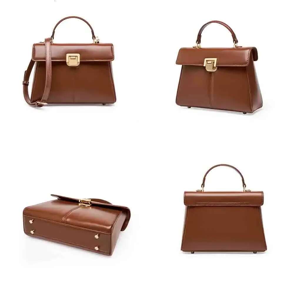 Top Quality Cowhide Women Satchel Genuine Leather Shoulder Small Square Bags Ladies Sac A Main New