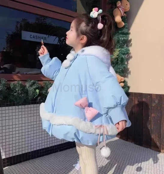 Sanrio New cinnamoroll animation peripheral childrens cotton-padded clothes winter outdoor mid-length thickened cotton-padded clothes H251104