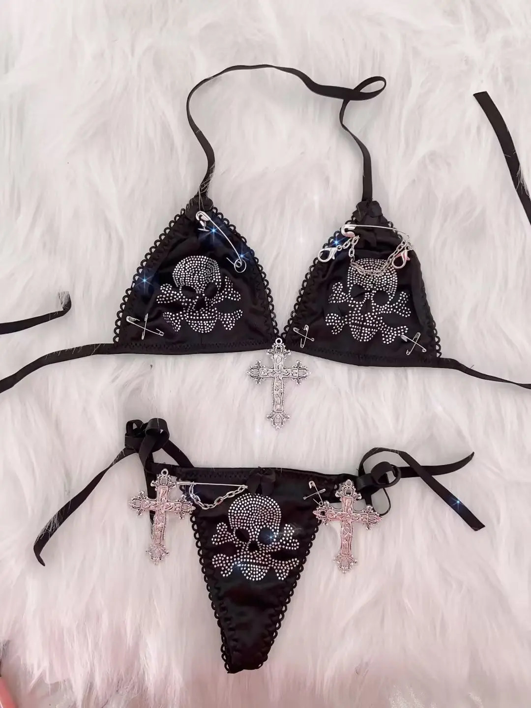 y2k crop top sexy streetwear y2k fashion bustier top y2k t shirt Kawaii Bikini Gothic Bikini y2k Lolita Bikini Sexy Bikini 250403