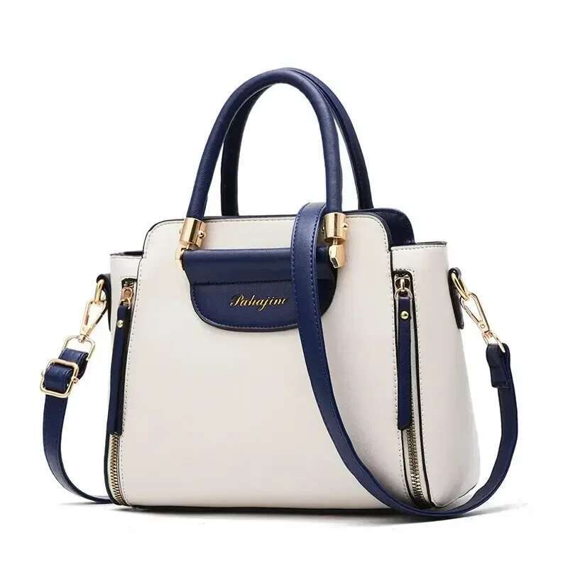 2025 New Fashionable Color Contrasting Handbag Striped Crossbody Bag Designer Women's Elegant Office and Work Bag Trendy Shoulder Bag2