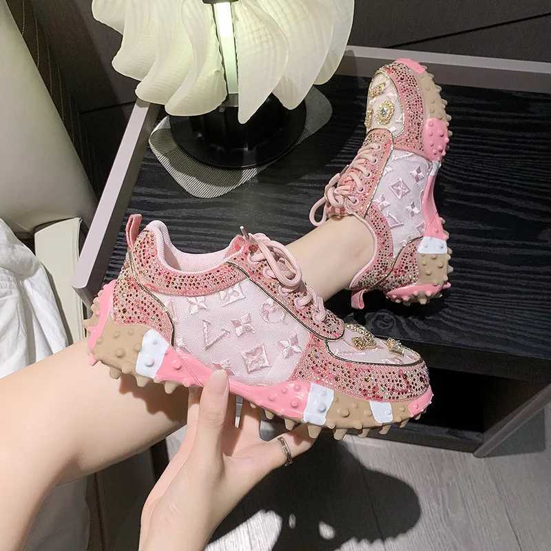 2025 new womens sports shoes rhinestone casual shoes womens outdoor platform running shoes designer mesh womens sports shoes Z250403