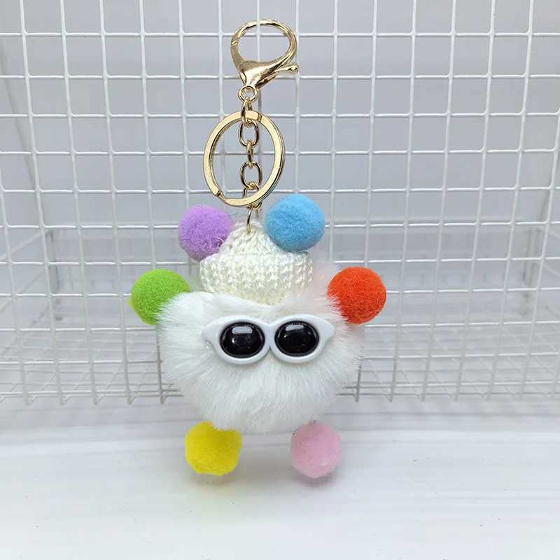 Fluffy Poms Cartoon Elf Doll Keychain for Cute Bag Accessories C251104