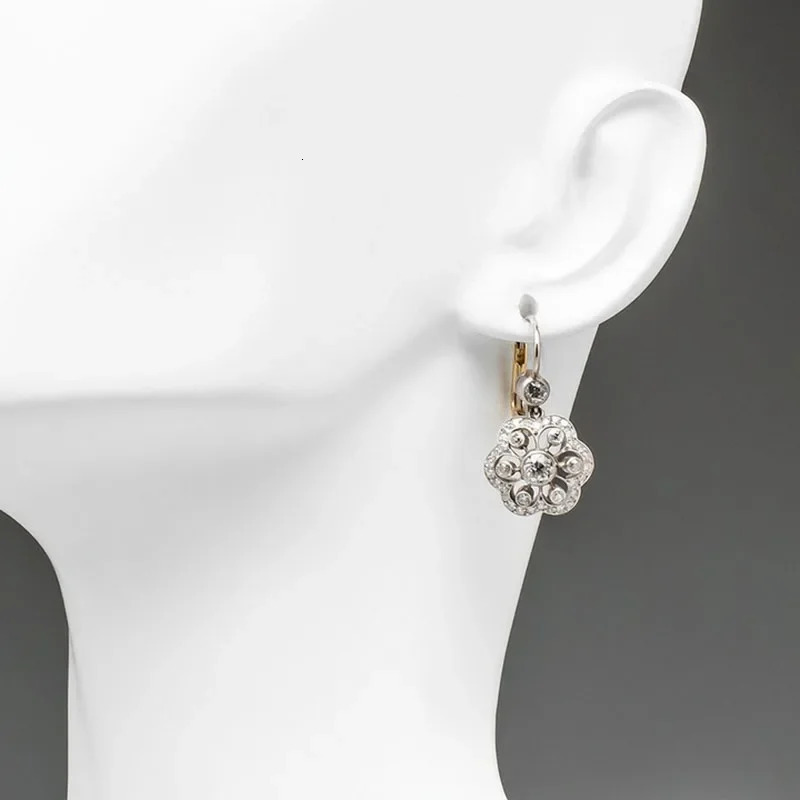 Gorgeous flower crystal wedding earrings for women fashionable jewelry micro spread white cubic zirconia drop gift 250326