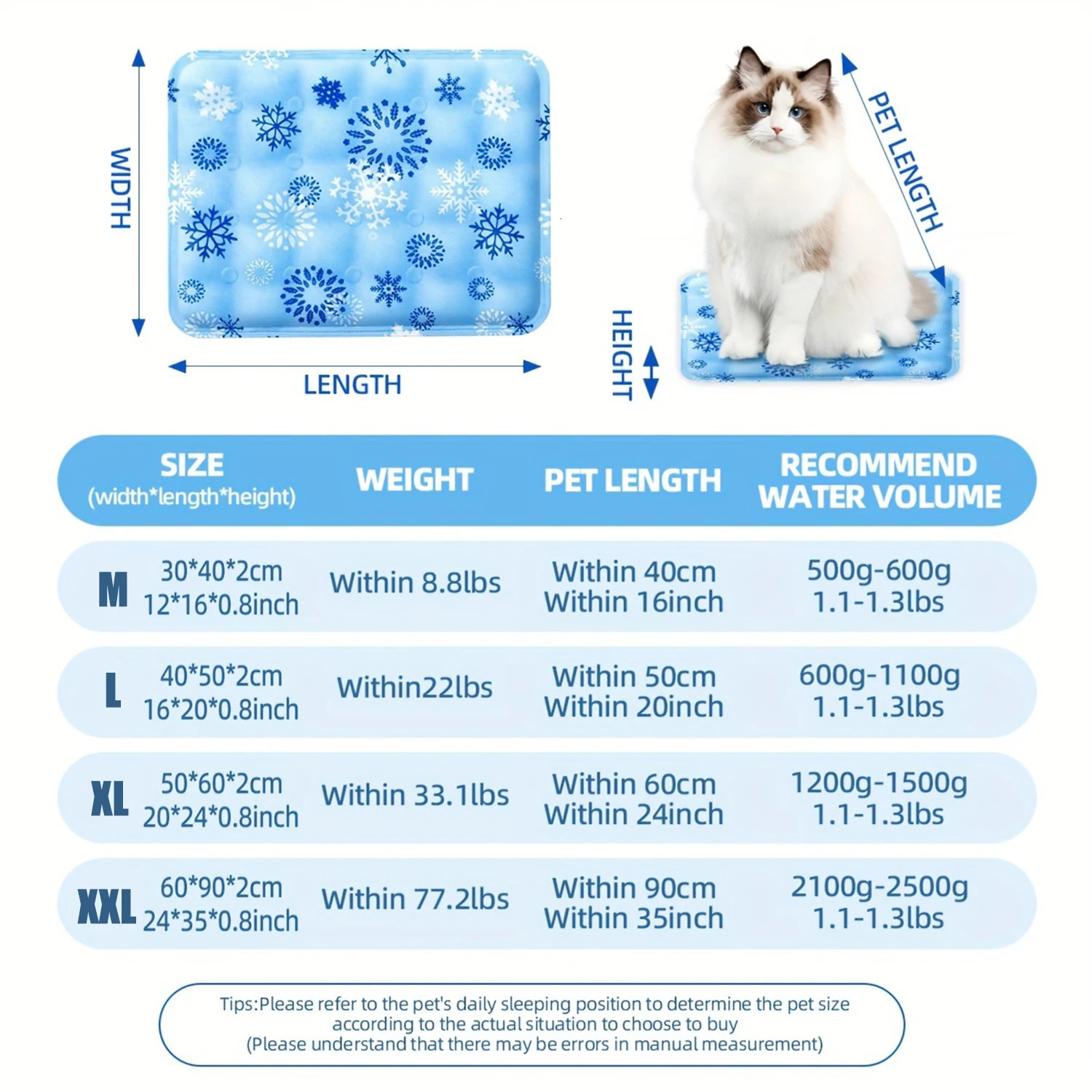 Dog Cooling Mat Gel Self-Cooling Pad Pet Cooling Pad Pet Beds for Small Middle Size Cats and Dogs Waterproof Wear Resistant 250402
