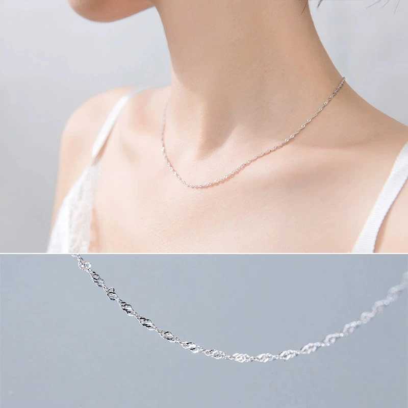 925 Sterling Silver 11mm Thin Rolo Chain Water Wave Chain Necklaces for Women Fashion Jewelry DIY Matching WholesaleXJ251104