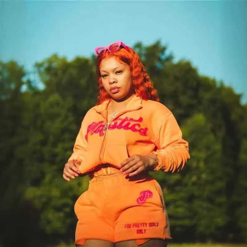 FC1281 Fashion Letter Embroidered Hoodie Shorts Set Y250403PCX7