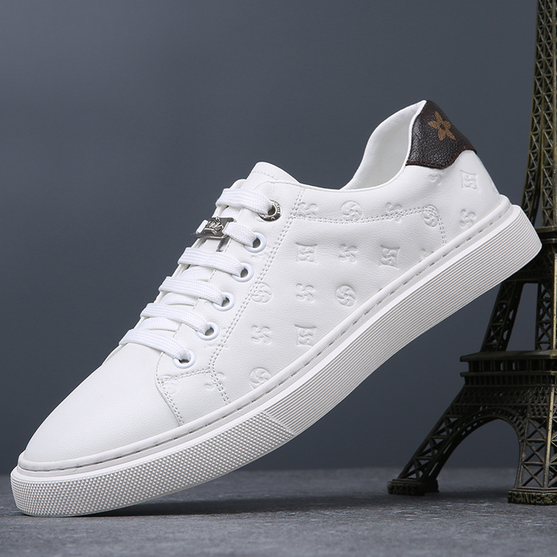 2025 Autumn New Trendy Versatile Men's White Shoes British Style Breathable Casual Korean Version Soft Leather Sneakers for Men