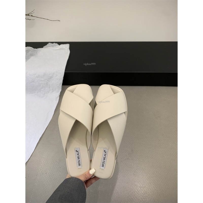 New Designer Sandals With Free Shipping Baotou Women's Outwear Fashion 2025 Flat Bottom Half Hollow Cool Slippers Summer Edition