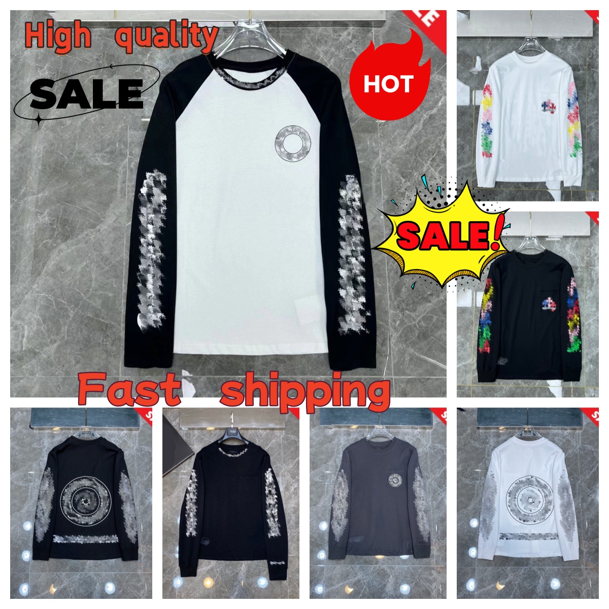 Chrome Hoodie High Quality Chrome Hoodies Designer Hoodies Sweatshirts Hip Hop loose sleeves Pullover hoodie Cardigan Loose Man hoodies women sweaters