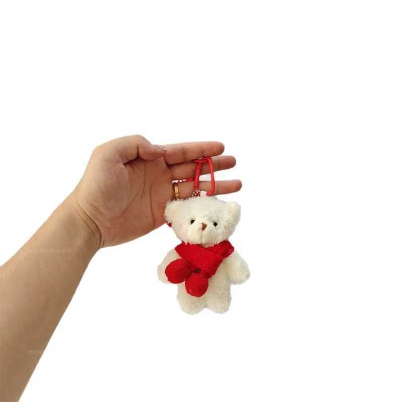 Plush Bear Keychains Christmas Decoration 2025 Party Favors Birthday Party Gifts Backpack Hanging Ornament Keychain Pendant GiftW251103