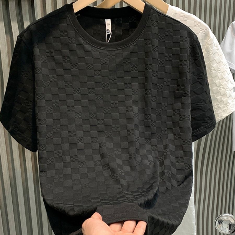 Summer 2025 new trend design sense short sleeve T-shirt Free shipping men's half sleeve hot selling men's T-shirt black and white