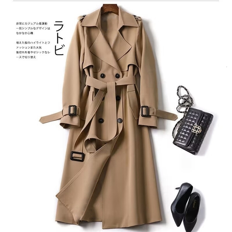 Autumn Winter Long Sleeve Trench Coat For Women Fashion Loose Office Lady Outerwears Jacket Coats Female Clothing 251103