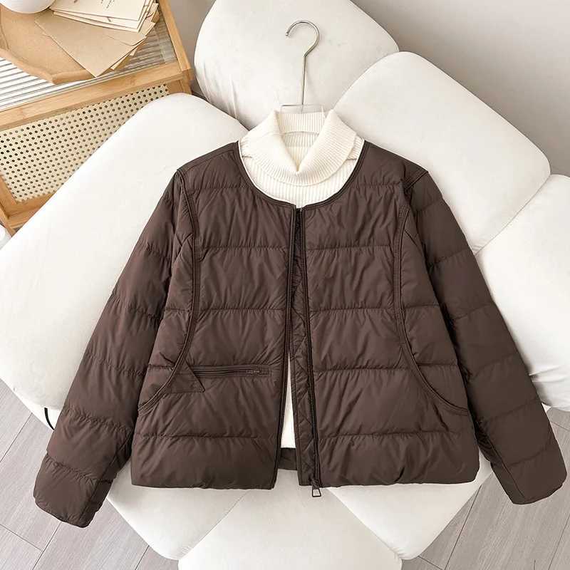 Winter Lightweight Padded Parka Warm Cotton Padded Puffer Coat Outerwear Casual Single Breasted O-Neck Quilted Jackets J251104