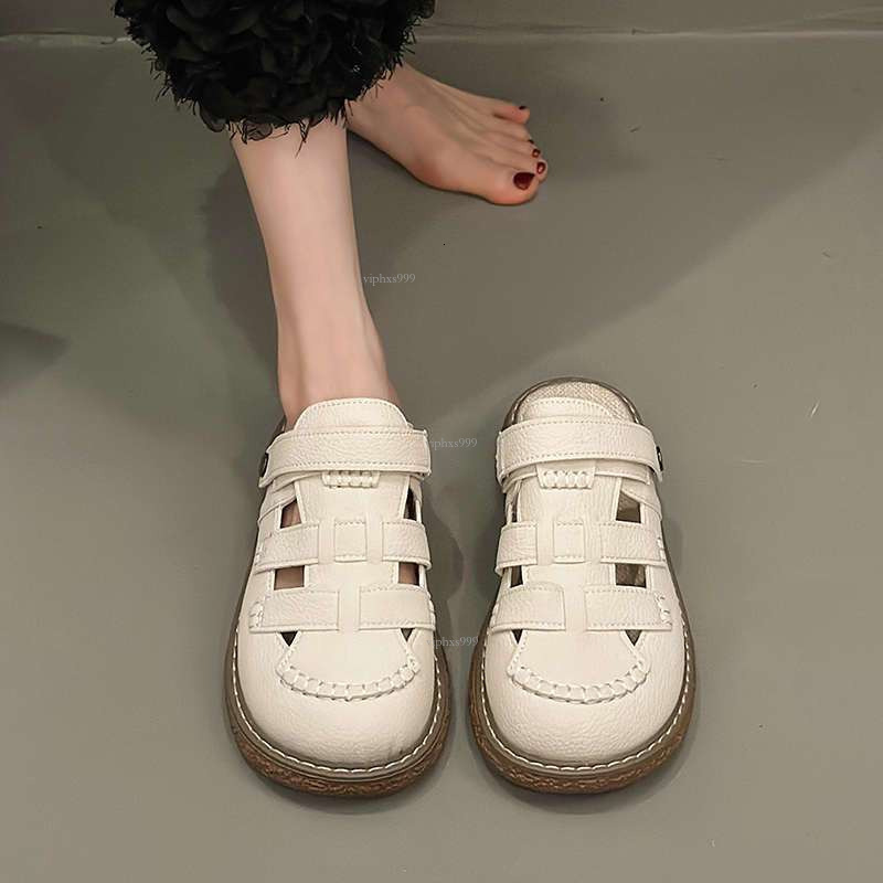 New Designer Sandals With Free Shipping Baotou Sandals Women's 2025 Two Wear Thick Half Slippers Flat Soft Sole Versatile Casual Comfortable Sing