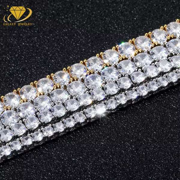 Hip-Hop Glamour Pass Diamond Tester 3mm 4mm 5mm Sparkling Vvs Moissanite Stones Rapper 925 Silver Tennis Chain Urban Fashionista