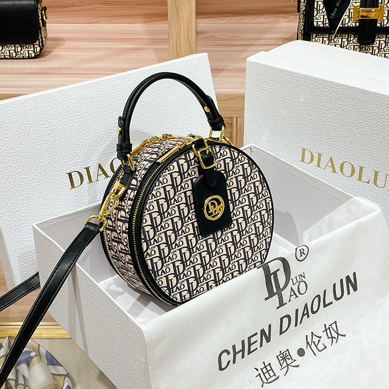 Our Brand S Product Women S New Fashionable And Trendy Brand Embroidered Small Round Bag Casual Single Shoulder Crossbody Bag Shoulder Bags