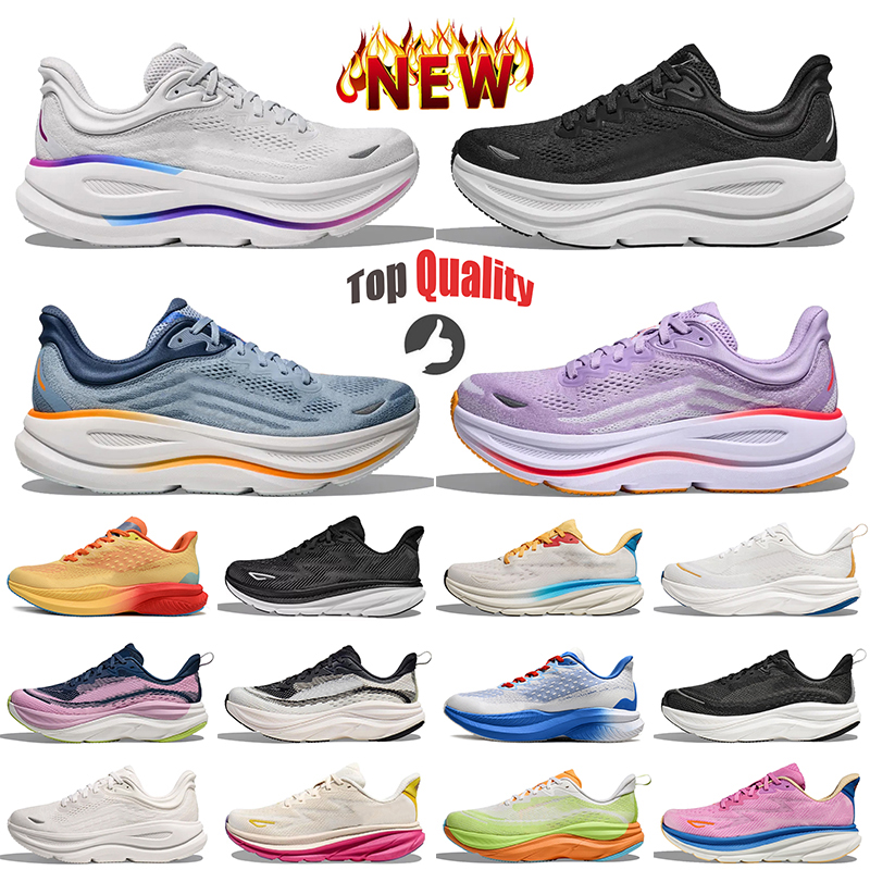 Top Quality Fashion Running Shoes Bondi 8 Clifton 9 Mach 6 Skyflow Pink Blue Black White Grey Women Mens Trainers Mesh Tennis dhgate Jogging Sports Sneakers Size 36-45