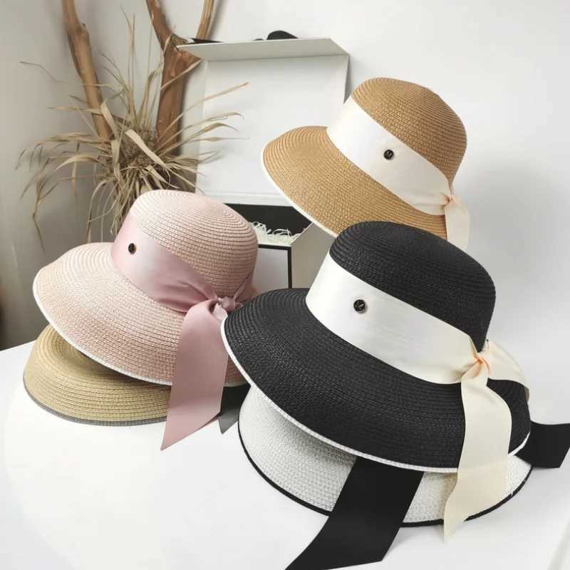 Womens sun hat beach hat elegant Hepburn style sun hat retro designer travel sun hatT250403