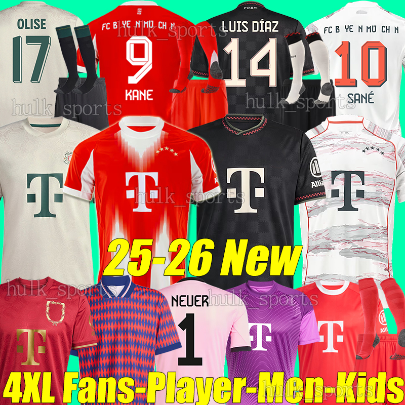 4XL 2025/26 Oktoberfest soccer jerseys KANE LUIS DIAZ BAYERNS N.JACKSON Munich MUSIALA OLISE GNABRY GORETZKA KARL KIMMICH NEUER men kids kits sock set football shirt