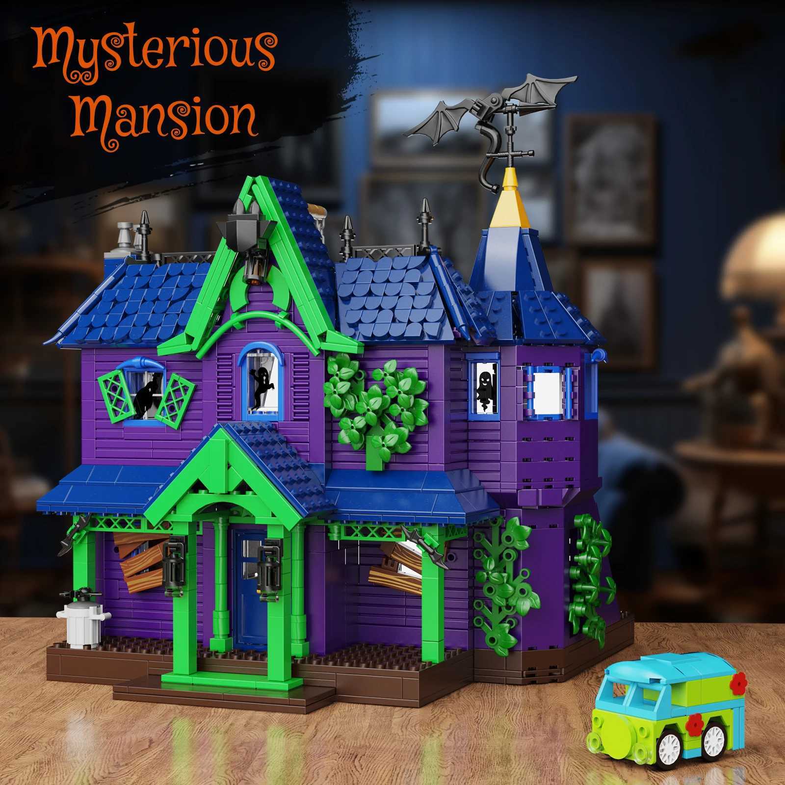 Haunted House Mystery Mansion Building Blocks Set Scoo Movie Horror Palace Scary House Model Bricks Toy Halloween Gift for Kids C260602