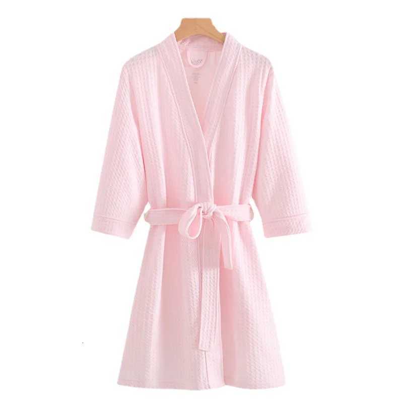 Night Wears Nightgowns Female Kimono Sleepwear Casual Peignoir Femme New Spring Autumn Bathrobe Women Loose Waffle Morning Robe C251104