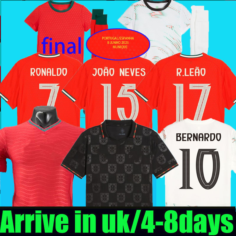 26 27 Portugal Soccer Jerseys final FERNANDES Portuguesa 2026 2027 Football Shirts Men Kids Kit B.FERNANDES JOAO FELIX long sleeve fans player version BERNARDO