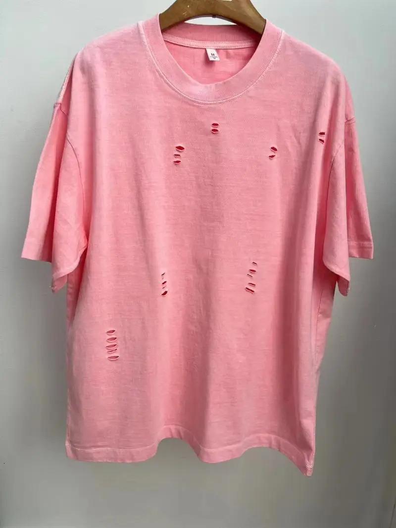 cardigan short sleeved loose casual mens and womens same retro fashion bottom shirt oversized T-shirt 250403