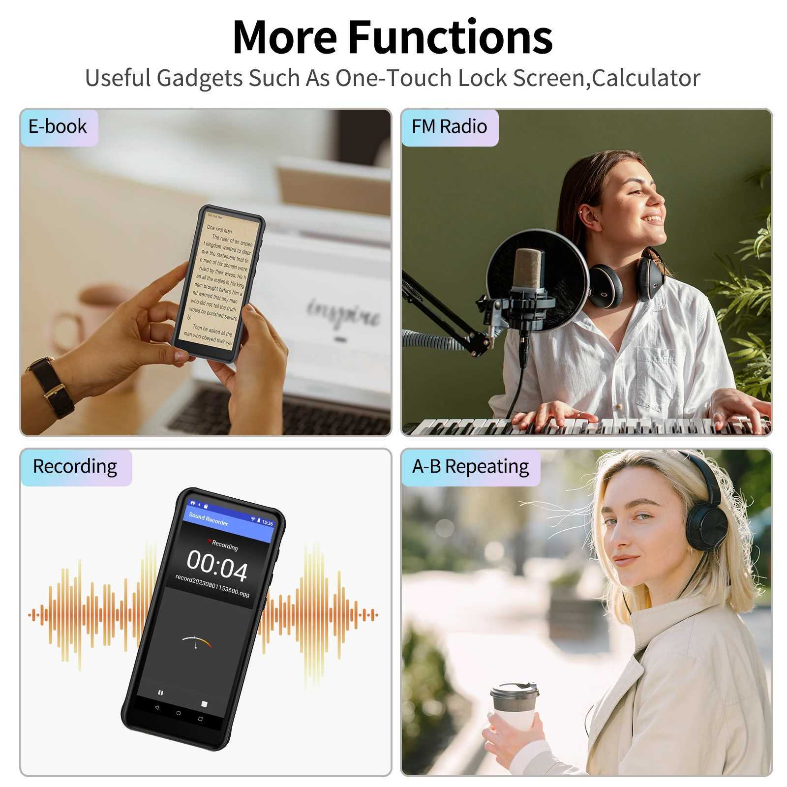 RUIZU Z80 Android WiFi MP3 MP4 MP5 player built-in speaker supports FM radio recording E-Book TF card application download Z250403