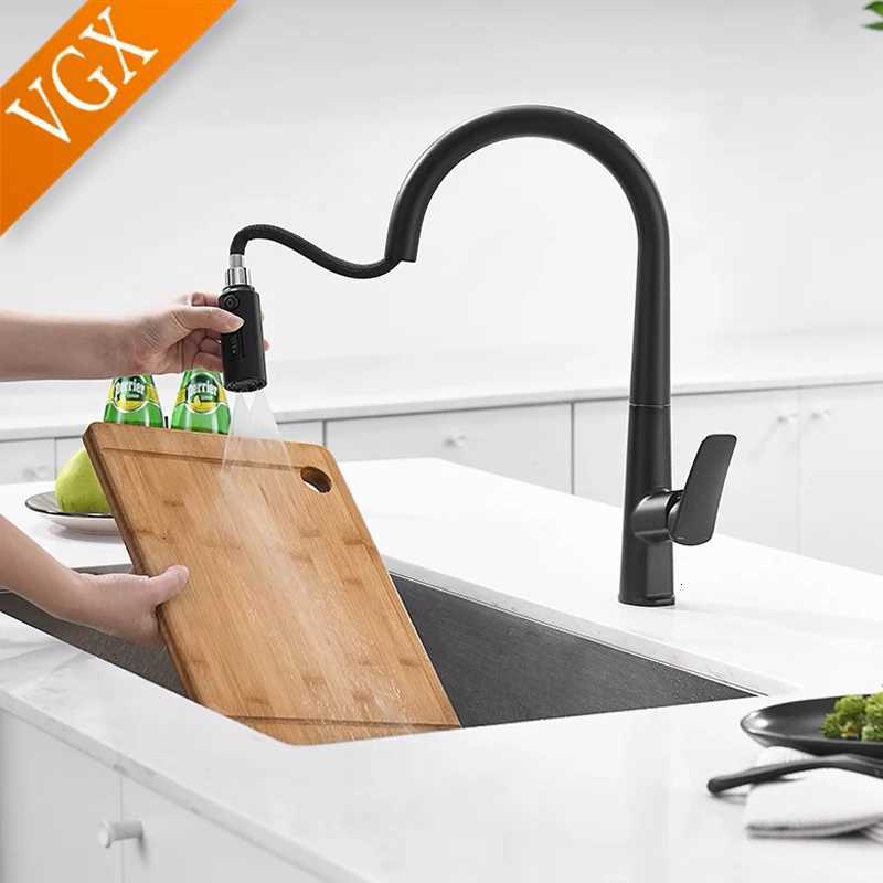 VGX Filter Water Kitchen Faucet Dual Spout e Drinking Water Tap Pl Out Kitchen Sink Mixer Faucet Gourmet Brass Crane Gold Y251104