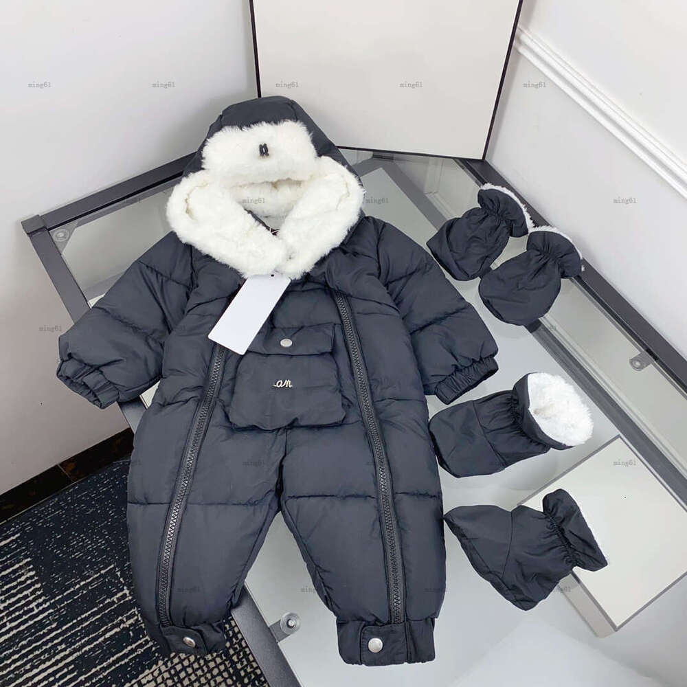 Top baby jumpsuit infant romper designer toddler clothes Inner plush material newborn bodysuit hat and glove booties A391X11N101