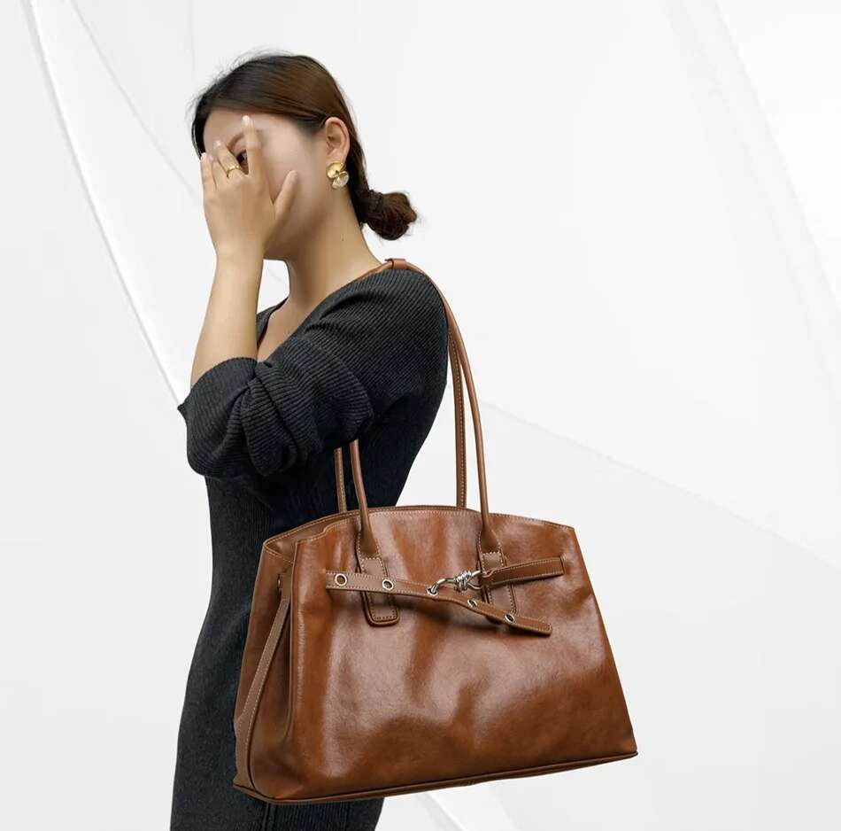 Oversize Women Genuine Leather Handbag Roomy Shoulder Casual Soft Cowhide Big Tote Purse 2025