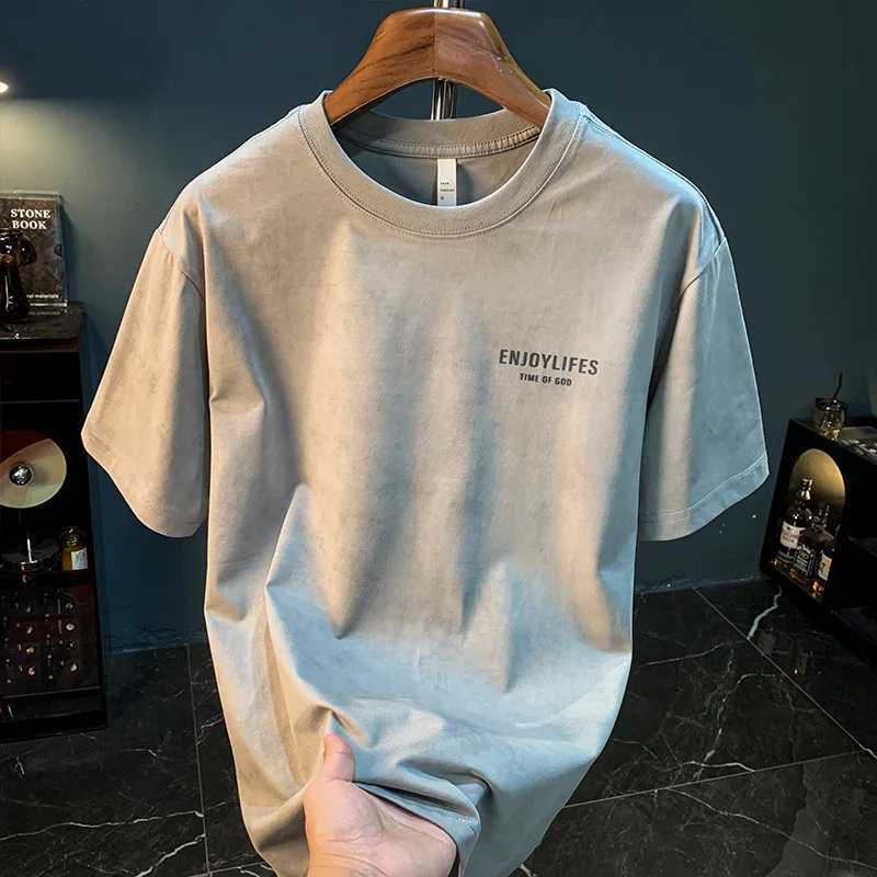 2025 new summer thin short sleeved T-shirt mens retro fashion casual trend brand round neck loose top W250403